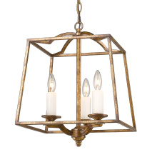 Golden 3072-3P GG - Golden Lighting Athena 3-light Pendant in Grecian Gold